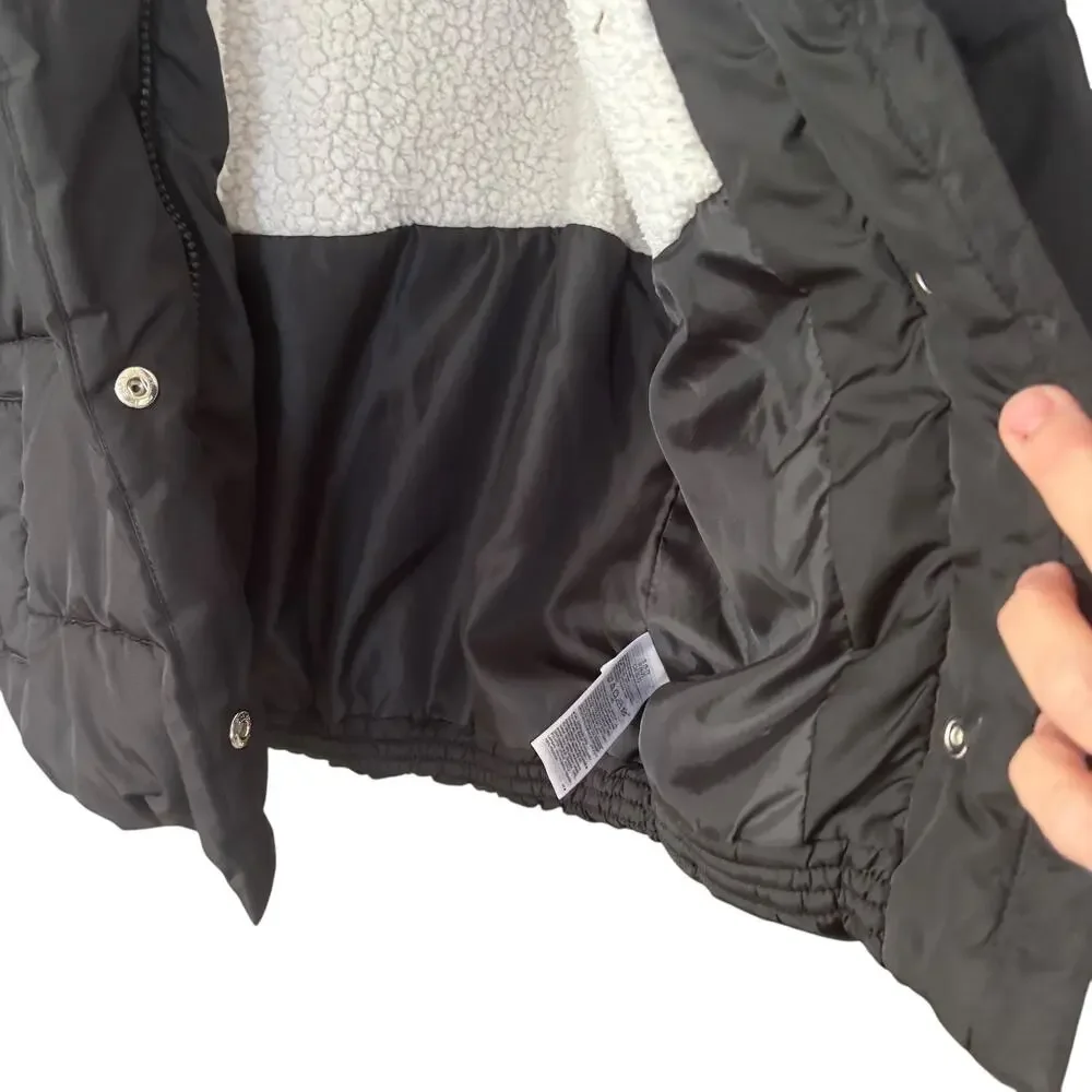 Girls Old Navy Black Puffer Winter Coat Jacket Size Small 6/7 Water Resistant